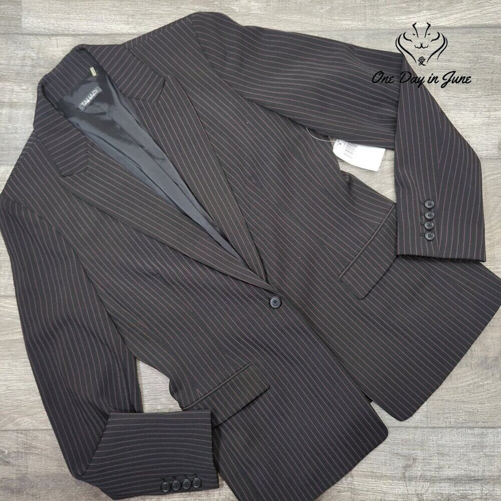 Tahari Pin Stripe Single Button Blazer Size 10 - Picture 1 of 5